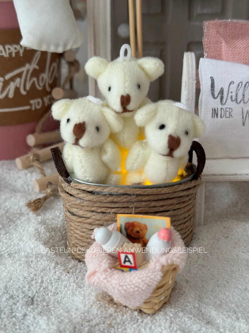 Teddybären Miniatur für Wichteltür und Puppenhaus