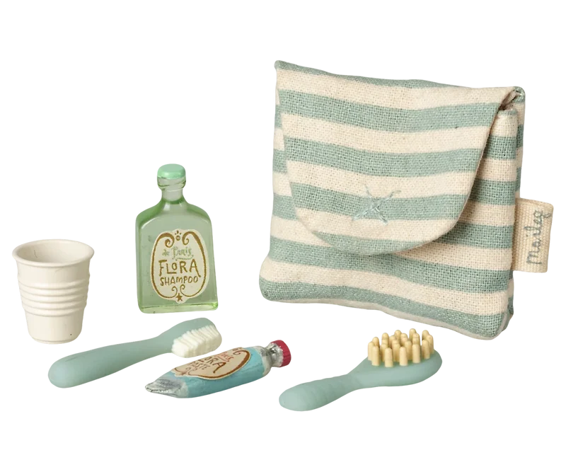 Maileg Zahnbürsten-Set für Maus – Blau gestreift