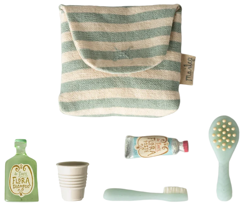 Maileg Zahnbürsten-Set für Maus – Blau gestreift
