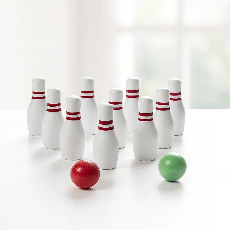 Miniatur Kegel-Set 12-teilig – Wichtel Zubehör ca. 2,5 cm