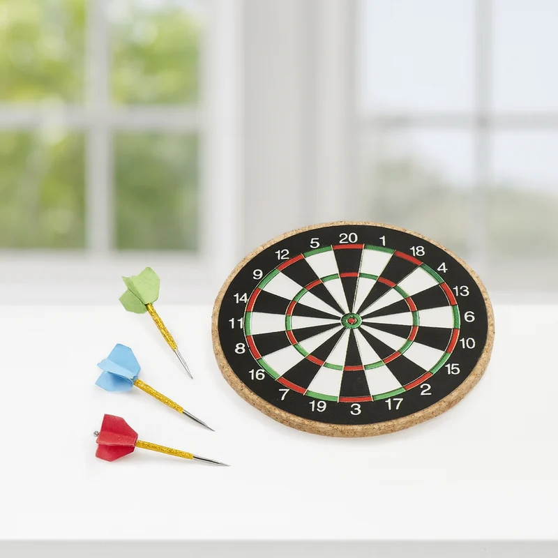 Miniatur Dartscheibe 4-teilig – Wichtel Zubehör ca. 5 cm