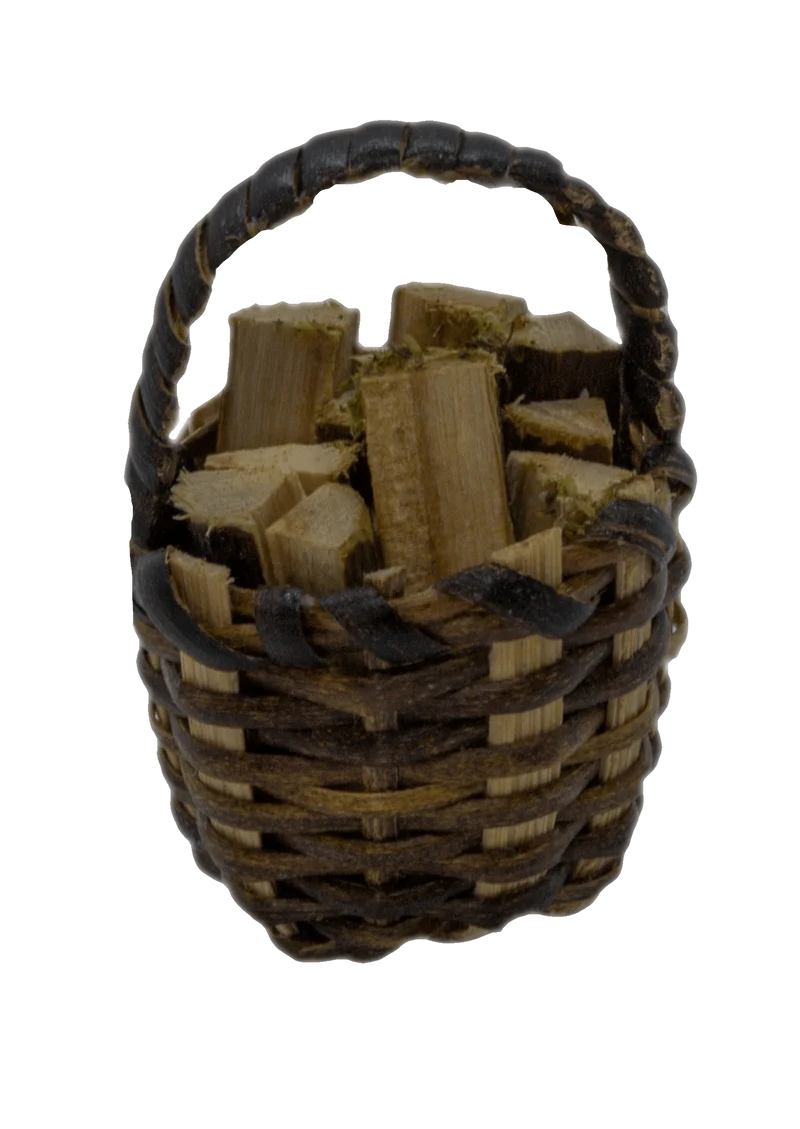 Kahlert Licht 90001: Holzkorb klein mit Holzscheiten Miniatur