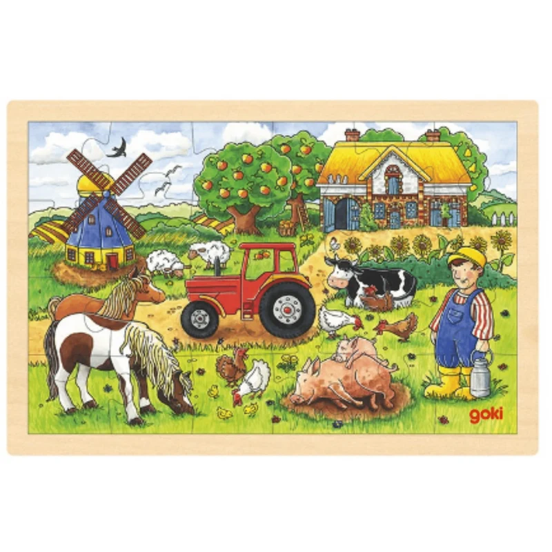 GoKi 57891 Einlegepuzzle Müllers Farm, 30x20