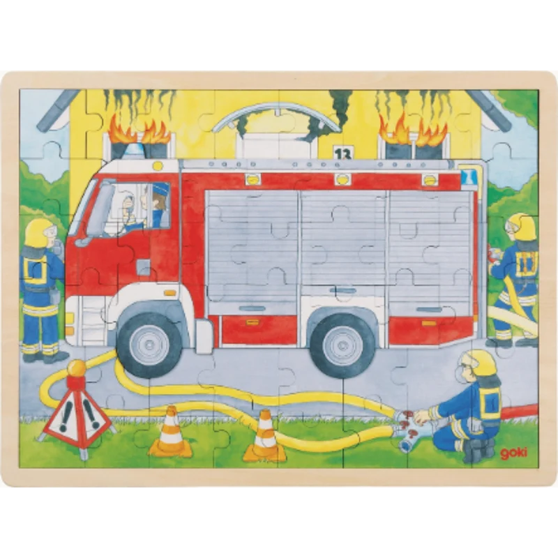 GoKi 57416 Schichtenpuzzle Feuerwehreinsatz, 2 Schichten