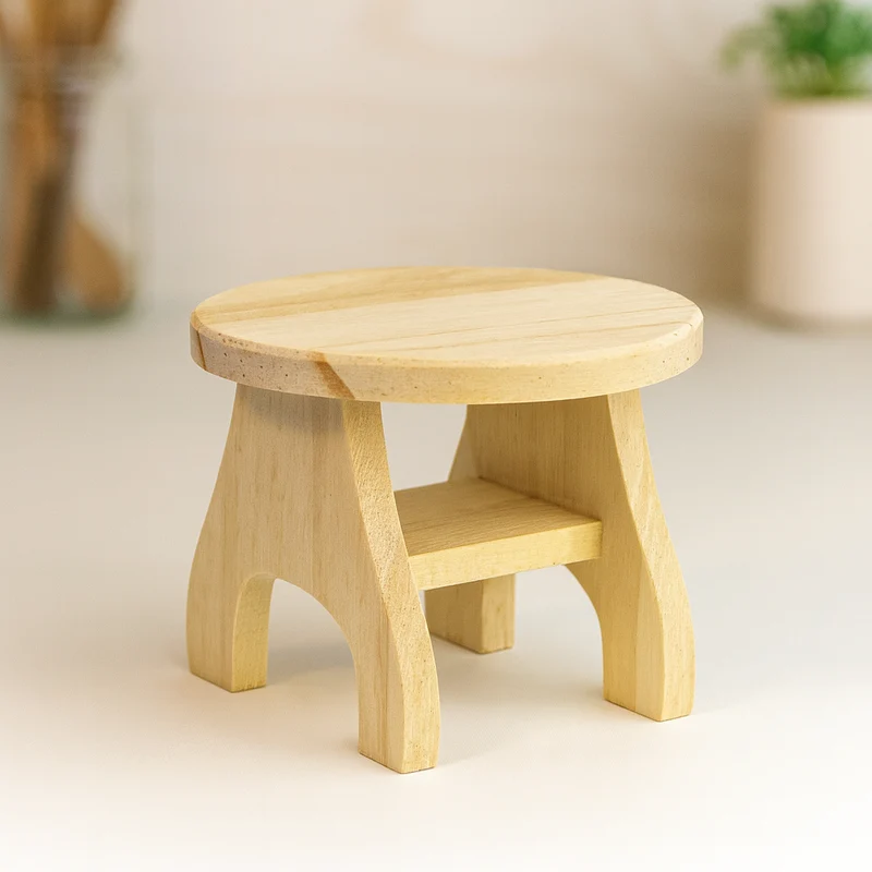 Miniatur Tisch rund 7x6cm – Wichtel Zubehör aus Holz