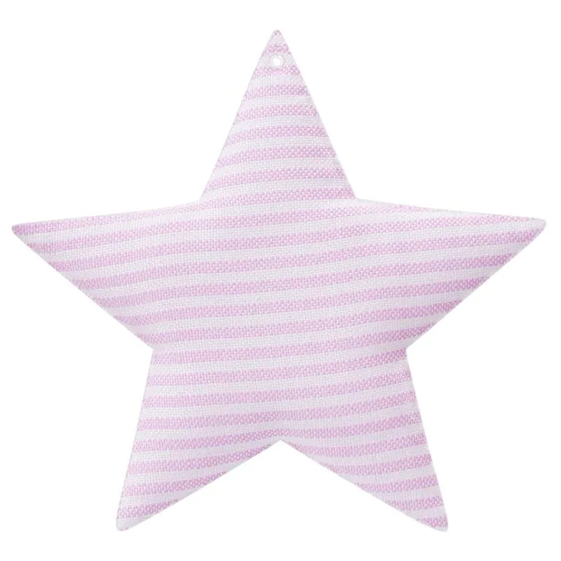 Stoffstern zum Aufhängen – Rosa-Weiß & Hellblau-Weiß gestreift