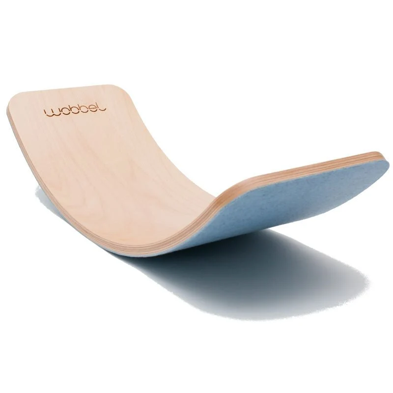 Wobbel kleines Balanceboard Starter - transparent lackiert mit Filz in verschiedenen Farben