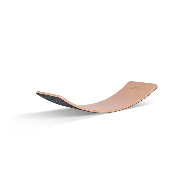 Wobbel kleines Balanceboard Starter - transparent lackiert mit Filz in verschiedenen Farben