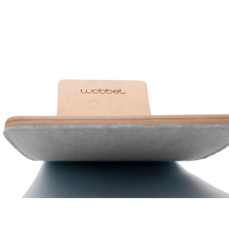 Wobbel kleines Balanceboard Starter - transparent lackiert mit Filz in verschiedenen Farben