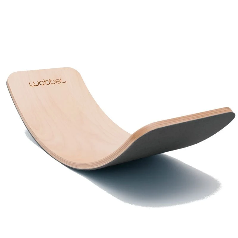 Wobbel Balanceboard PRO - transparent lackiert mit recyceltem Filz in verschiedenen Farben