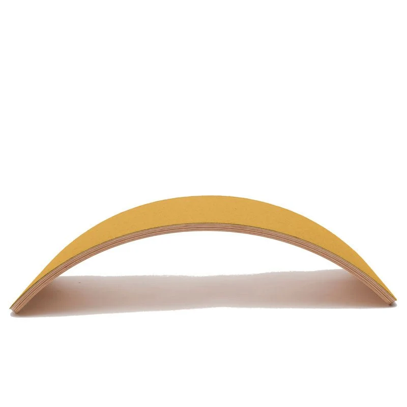 Wobbel Balanceboard PRO - transparent lackiert mit recyceltem Filz in verschiedenen Farben