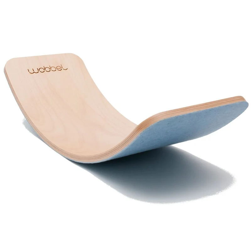 Wobbel Balanceboard PRO - transparent lackiert mit recyceltem Filz in verschiedenen Farben