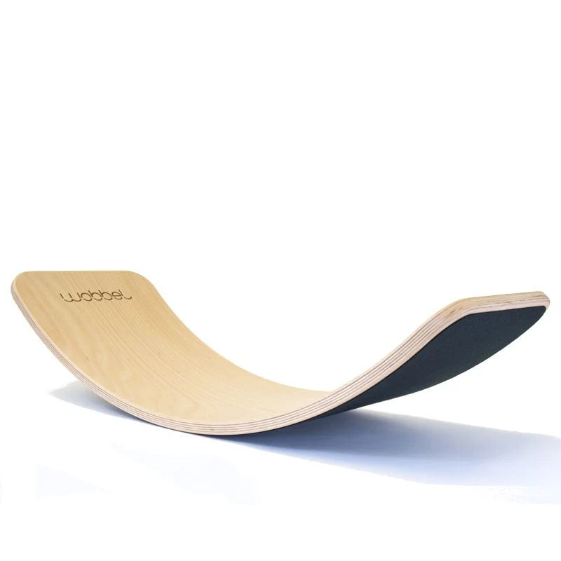 Wobbel Balanceboard Original - transparent lackiert mit Filz in verschiedenen Farben