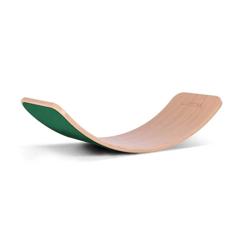Wobbel Balanceboard Original - transparent lackiert mit Filz in verschiedenen Farben