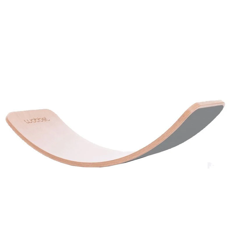 Wobbel Balanceboard Original - transparent lackiert mit Filz in verschiedenen Farben