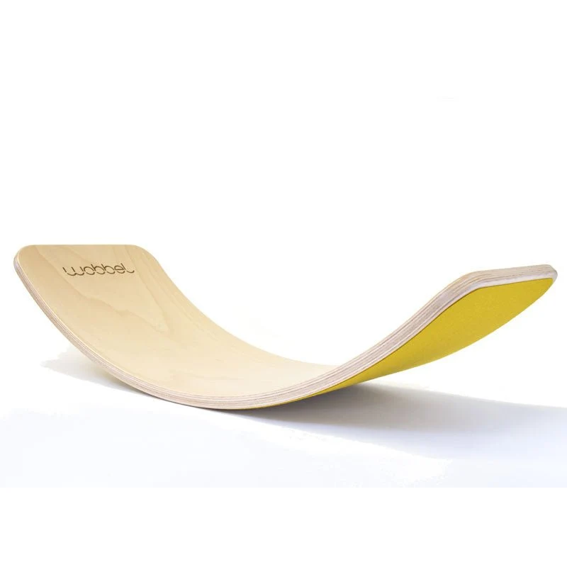 Wobbel Balanceboard Original - transparent lackiert mit Filz in verschiedenen Farben