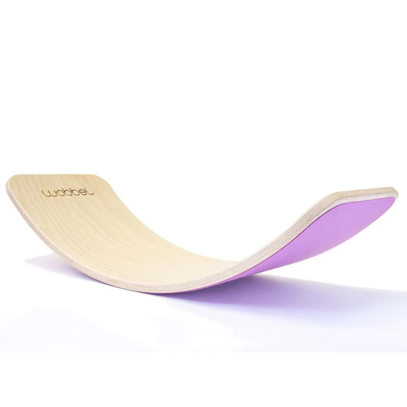 Wobbel Balanceboard Original - transparent lackiert mit Filz in verschiedenen Farben