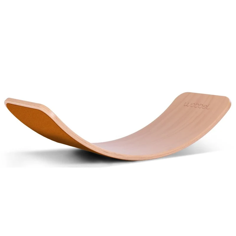 Wobbel Balanceboard Original - transparent lackiert mit Filz in verschiedenen Farben