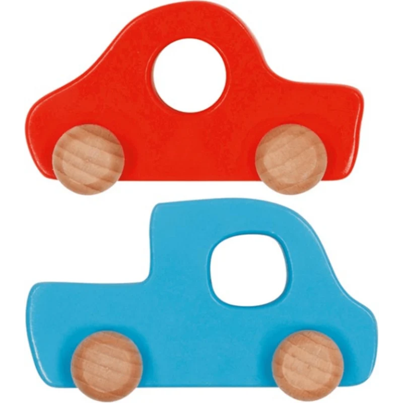 GoKi 53812 Spielstraße mit 2 Holzfahrzeugen, 30-teilig