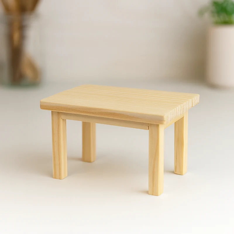 Miniatur Holztisch 8x5x5cm – Wichtel Zubehör