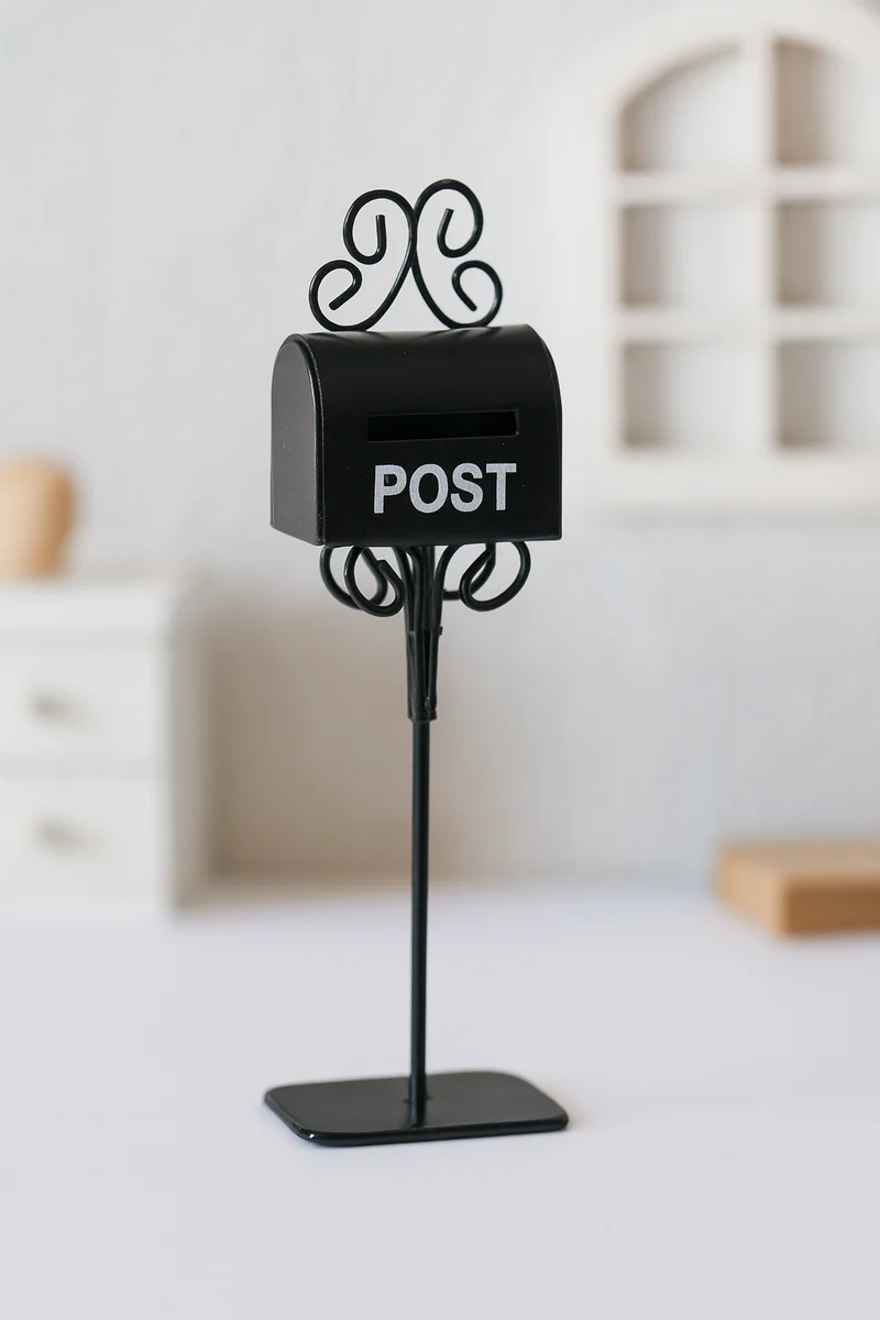 Miniatur Briefkasten „Post“ Metall 11cm – Wichtel Zubehör