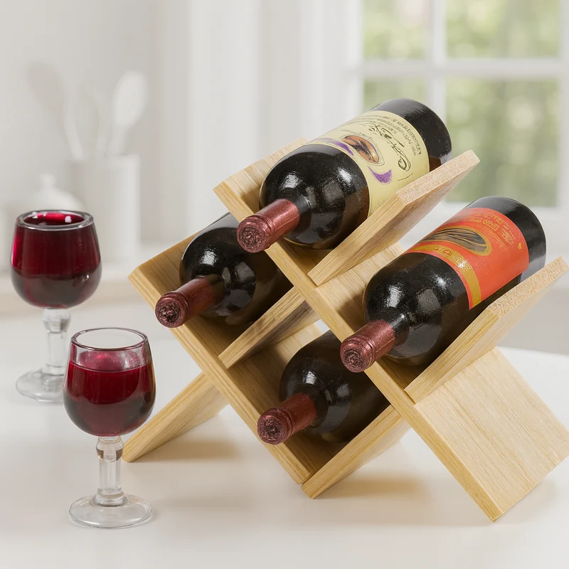 Miniatur Weinregal aus Holz – Wichtel Zubehör ca. 4,8x2,5x4,8cm