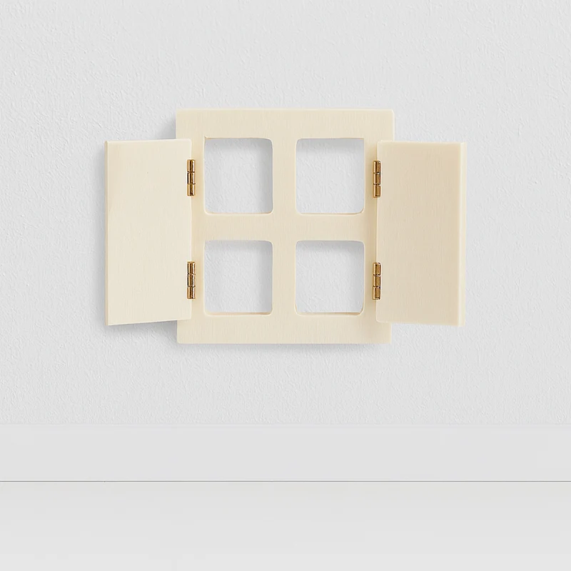 Miniatur Fenster Holz mit Seitenflügel 11,5x6cm – Wichtel Zubehör