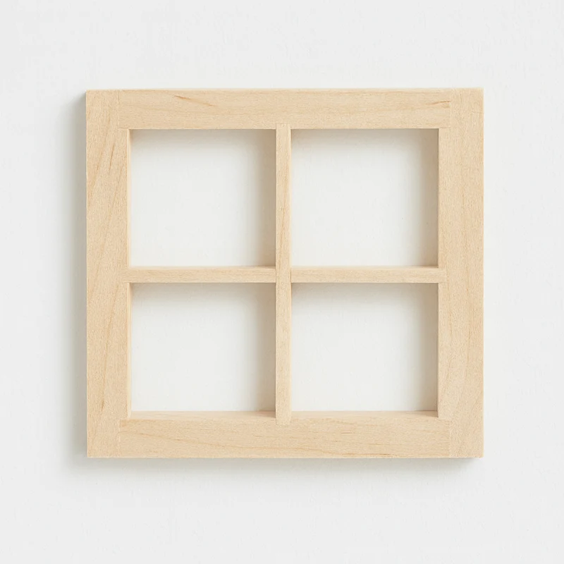 Miniatur Fenster Holz 7x7x1,1cm – Wichtel Zubehör
