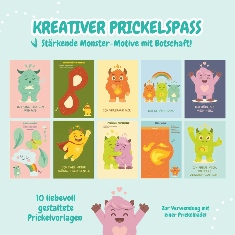 10 Prickelvorlagen Mutmachbande