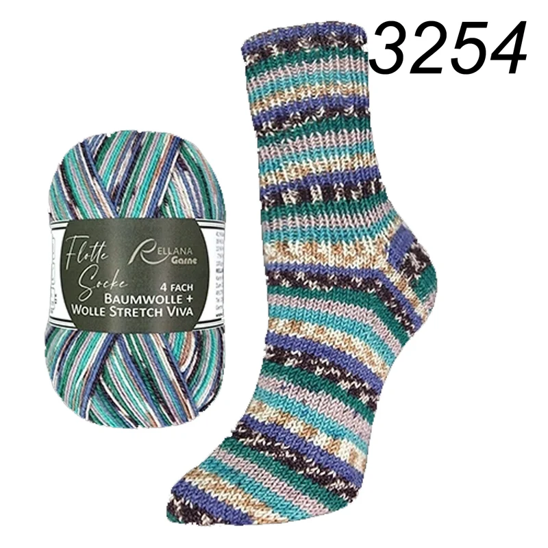 Flotte Socke Baumwolle + Wolle Stretch Viva 4f von Rellana