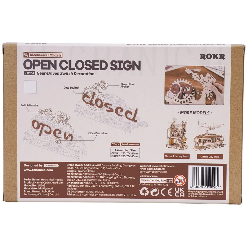Robotime Open Closed Sign LK506