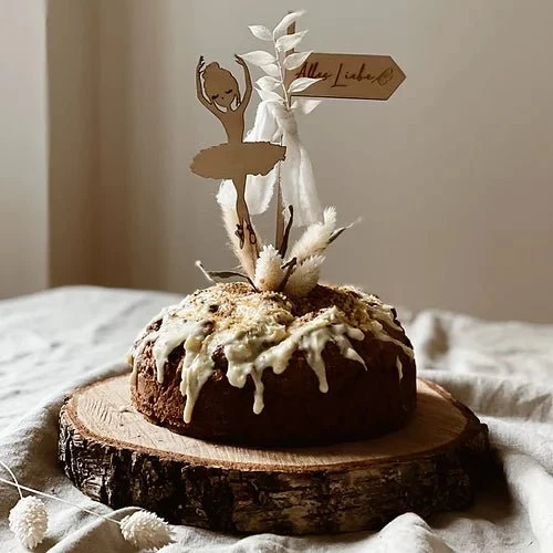 Cake Topper aus Holz Ballerina