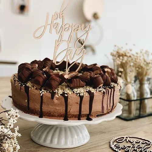 Cake Topper aus Holz Oh Happy Day