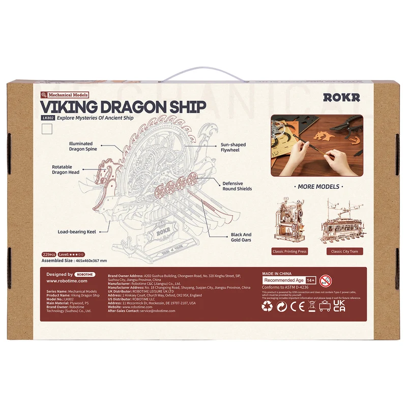 Robotime Viking Dragon Ship LK802