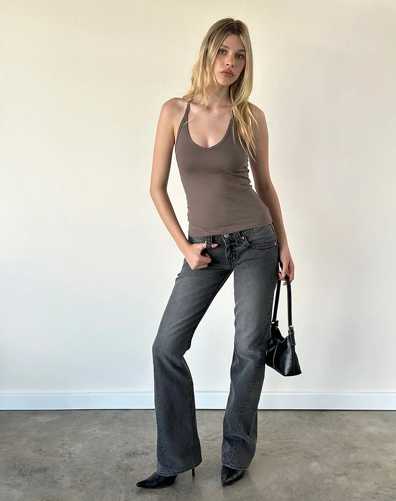 Nemue Plunge-Top mit Racerback in der Farbe „Coffee Quartz“