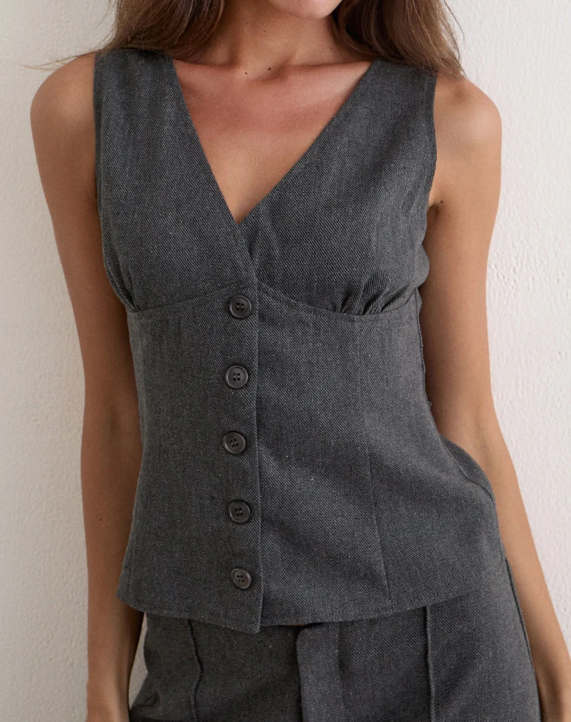 Handaru-Weste in Heritage-Twill, grau