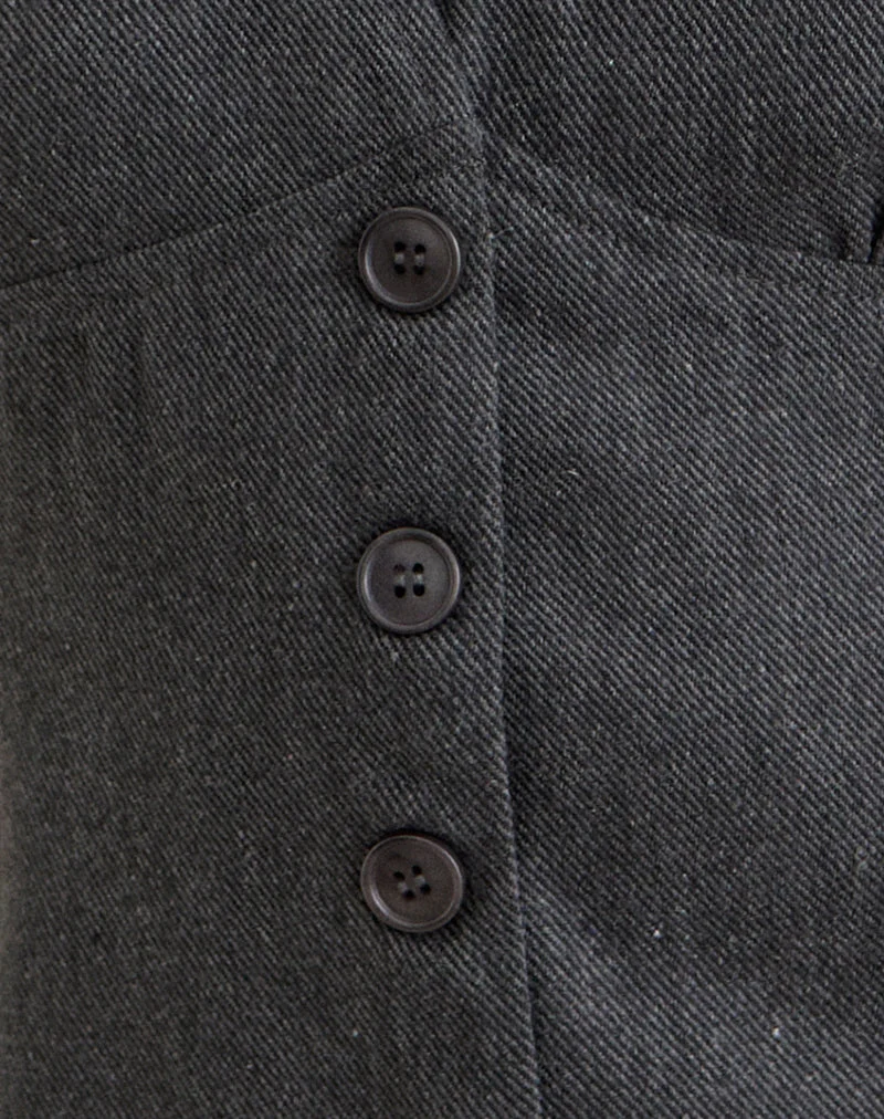 Handaru-Weste in Heritage-Twill, grau