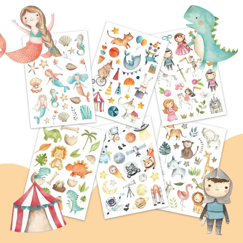 Papierdrachen Kindertattoo Bunter Mix