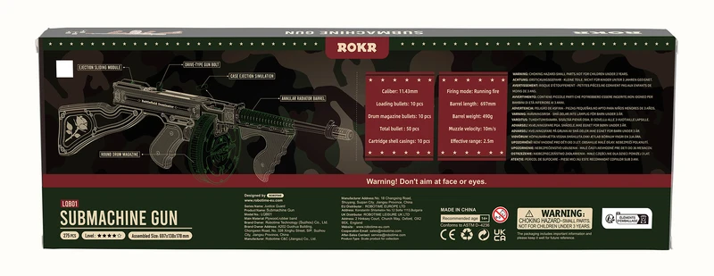 Robotime Thompson Submachine Gun LQB01