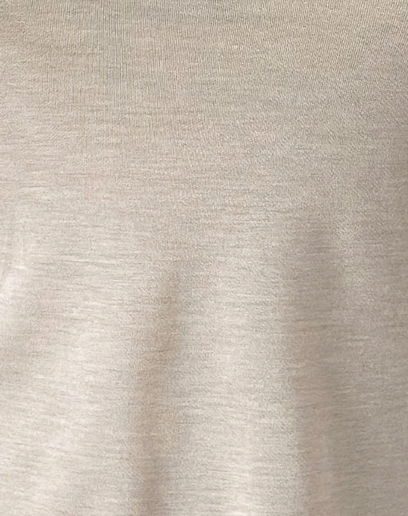 Danha Mock-Tank-Top aus transparentem Jersey in Creme