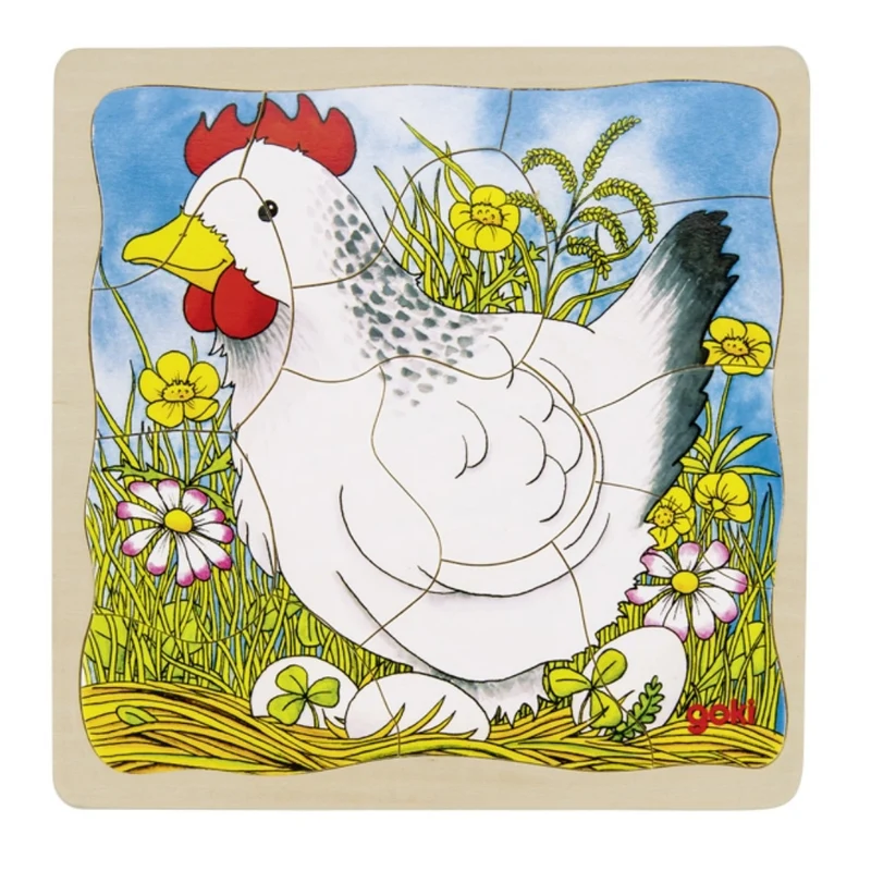 Schichtenpuzzle - Das Huhn