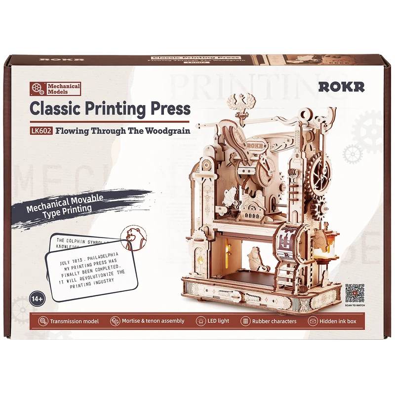 Robotime Classic Printing Press LK602