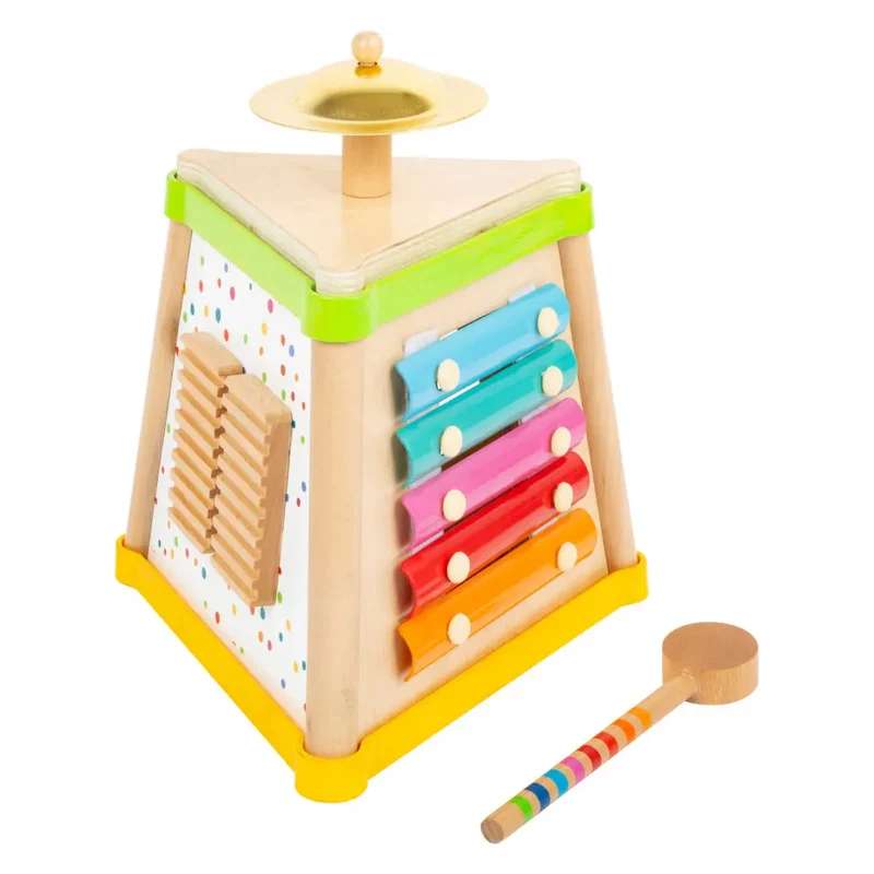Musikdreieck mit Xylophon und Trommel, bunt