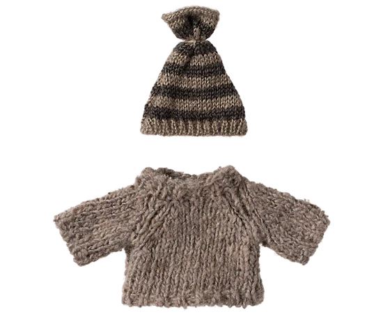 Strickpullover und Mütze Großer Bruder Maileg