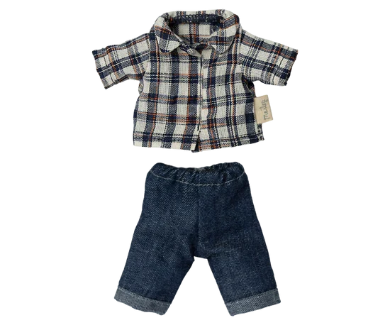 Kleidung für Papa Maus blau Maileg