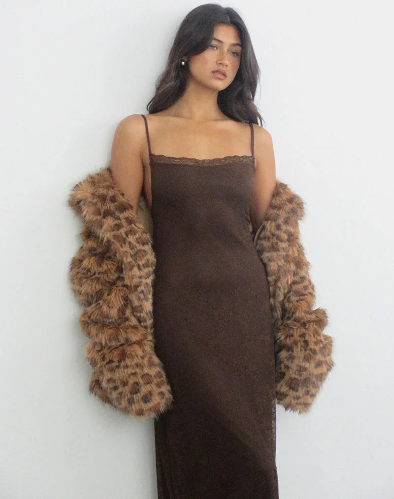 Maxikleid „Madrid“ aus Spitze in der Farbe „Chocolate“