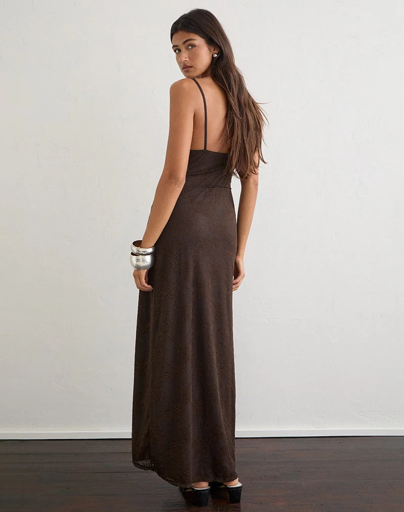 Maxikleid „Madrid“ aus Spitze in der Farbe „Chocolate“