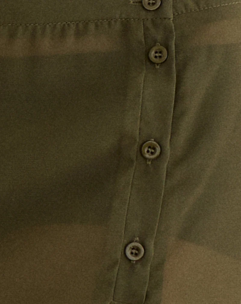 Bintuni Midi-Rock mit Knöpfen aus Chiffon in Khaki