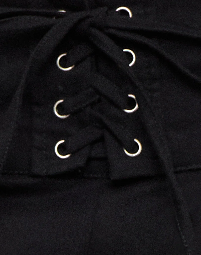 Bagaz-Hose aus leichtem Baumwolltwill, schwarz