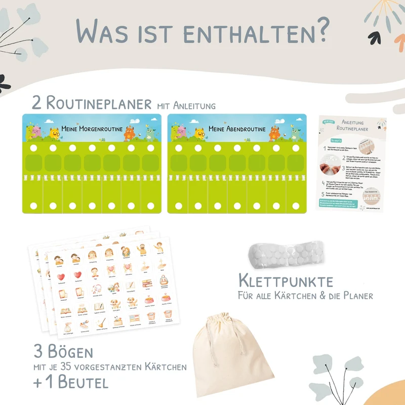 Routineplaner (Morgen & Abend) inkl. 105 Routinekärtchen - Mutmachbande